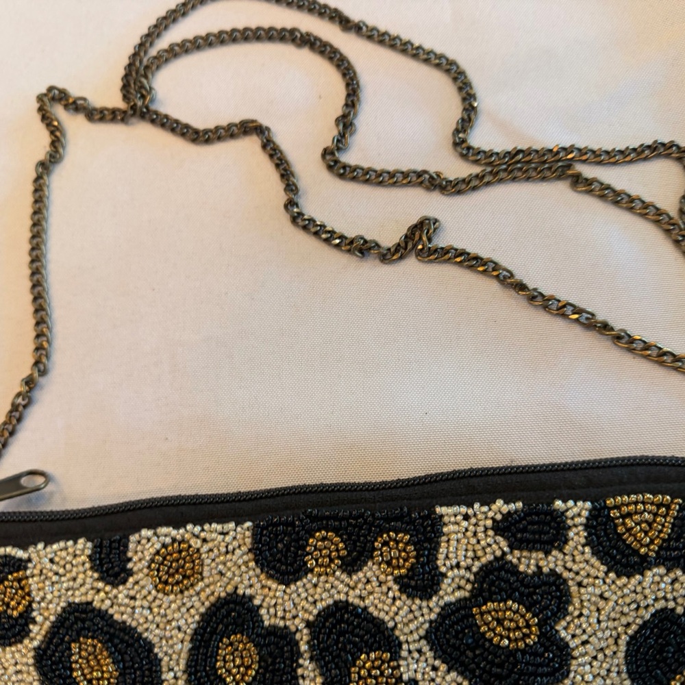 Camel Threads Totes n Toes Beaded Leopard Print Purse with Chain Strap - Picture 4 of 9
